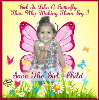 Girl butterfly back message below - below free wallpaper for tablet