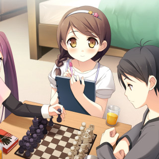 Chess game couple table book - free gaming wallpaper for tablet