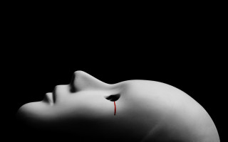 Woman face bleeding red line - a womans face free wallpaper