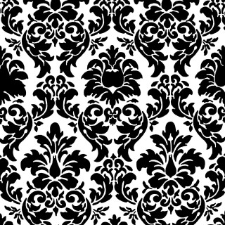 Black white damask pattern large 2 - modern european ink painting free wallpaper for tablet