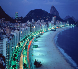 City night beach mountains cars - free city wallpaper for tablet