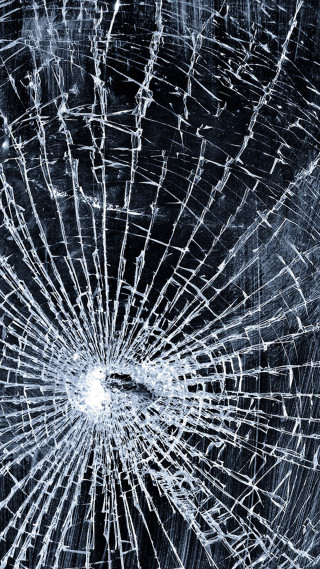 Cracked glass window black white - broken free wallpaper for mobile