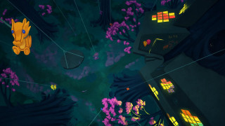 Yellow bear forest trees flowers - 2 d game art free wallpaper