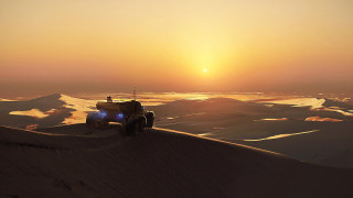 Four wheeler sand dune sunset - cedric peyravernay free wallpaper