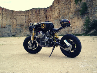 Motorcycle parking lot mountain rock - assemblage free wallpaper