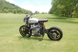 Motorcycle forest field lake sky - artgem free wallpaper