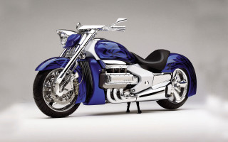 Blue silver motorcycle black seat - chrome free wallpaper