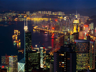 City skyline night lights bridge 8 - cui bai free wallpaper for desktop