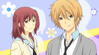 Anime characters couple flower background - remodernism free wallpaper