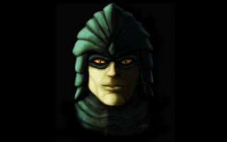 Close up mask yellow eyes - fantasy character portrait free wallpaper