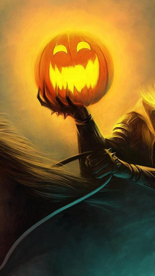 Horse pumpkin man background horse - free halloween wallpaper for mobile