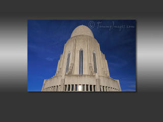 Large building clock artdeco tiltshift - modern art deco free wallpaper