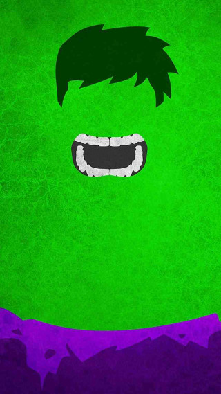 Green purple poster grinning man - face free wallpaper for mobile