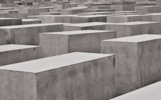 Concrete blocks group field sky - dystopian free wallpaper