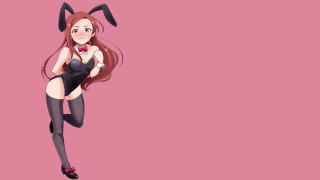 Woman bunny ears black dress - context art free wallpaper for desktop