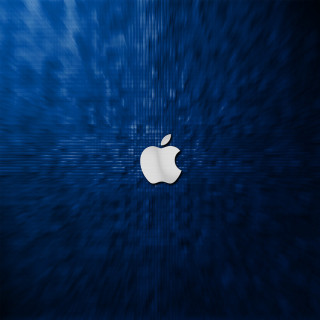 Blue apple logo blurry background - free technology wallpaper for tablet