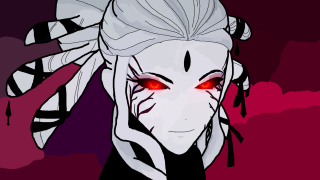 Woman red eyes white hair - a white hair free wallpaper