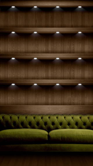 Green couch wooden wall shelves - shelf free wallpaper