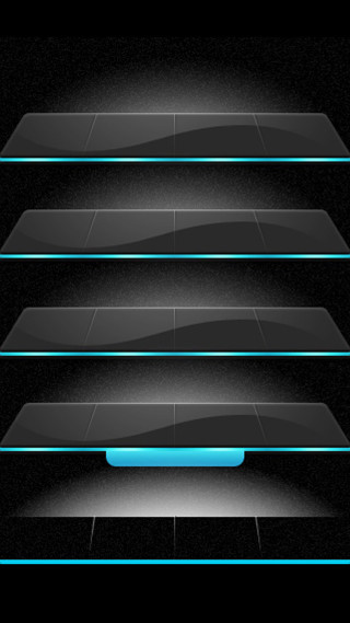 Shelves blue lights black background - free gaming wallpaper