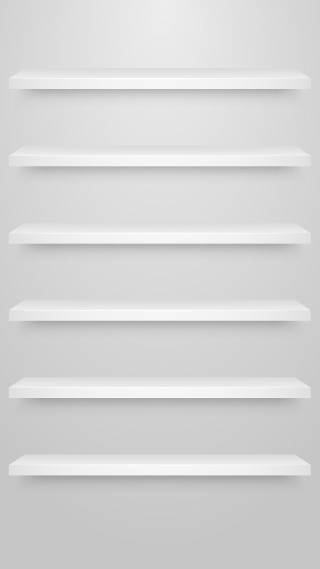 White shelf five shelves light - a gray background free wallpaper for mobile