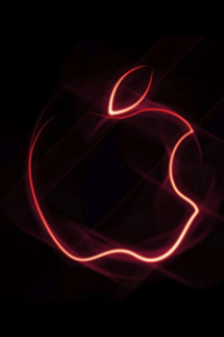 Red apple logo black background 2 - a computer rendering free wallpaper for mobile