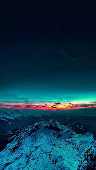 Mountain sunset clouds red blue - a sky free wallpaper for mobile