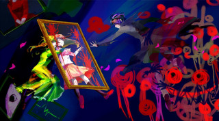 Woman holding frame man standing - a picture frame free wallpaper for desktop