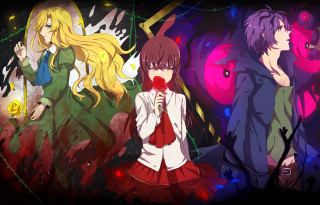 Anime girls group dark background 3 - madhouse free wallpaper