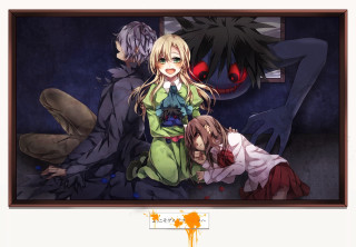 Anime characters couch blood dripping - a couch together free wallpaper