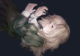 Woman laying hands on head - her head and a hand free wallpaper