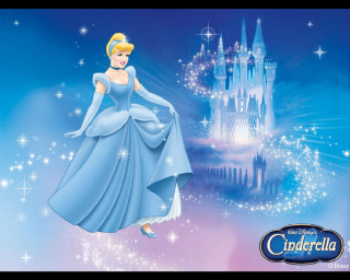 Princess blue dress castle stars - kinkade free wallpaper