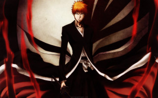 Red haired man sword formal - a black suit free wallpaper