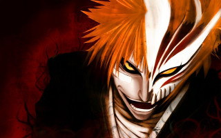 Demonic anime orangehair yelloweyes whiteface - a white face free wallpaper for desktop