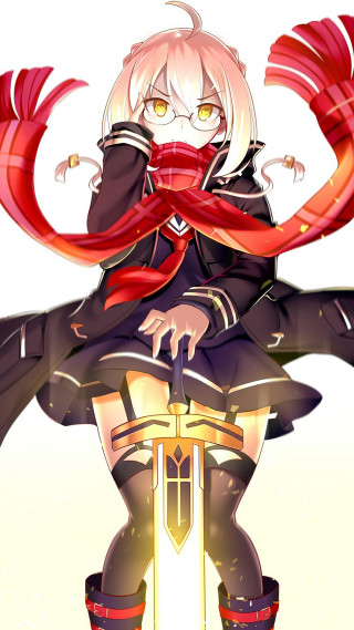 Woman sword red scarf neck - a red scarf free wallpaper for mobile