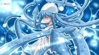 Anime bluehair whitehat blueribbon bluebackground - tentacle free wallpaper