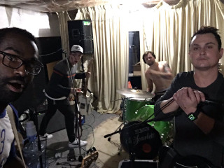 Men playing instruments room curtains - studio quality free wallpaper