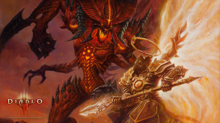 Demon attacking demon with sword - a painting of a demon free wallpaper