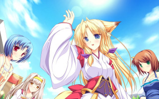 Anime girls field grass trees 5 - a field of grass and trees free wallpaper for desktop