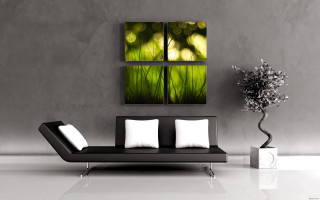 Living room couch painting grass - a plant free wallpaper