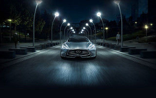 Car night street lights person - street free wallpaper