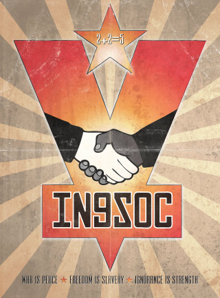 Hand shake star inssoc poster - dystopian art free wallpaper for mobile