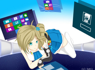 Girl laying bed remote control - a remote control free wallpaper for desktop