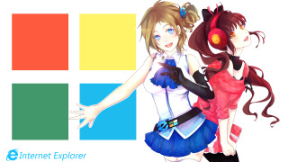 Anime girls colorful background internet - triadic free wallpaper for desktop