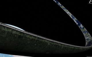 Futuristic structure curved roof sky - roof free wallpaper