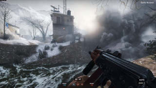 Gun snowy landscape tower foggy - foggy free wallpaper