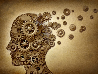 Person head gears brown background - gear free wallpaper for desktop