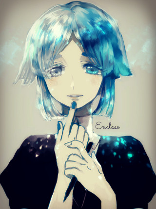 Girl blue hair finger mouth - ernst free wallpaper