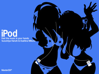 Women headphones blue background star - their ear free wallpaper