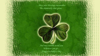 Green shamrock quote blessing day - charles mcauley free wallpaper