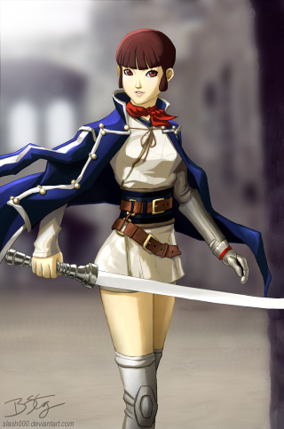 Woman white dress sword blue 3 - a red scarf free wallpaper for mobile